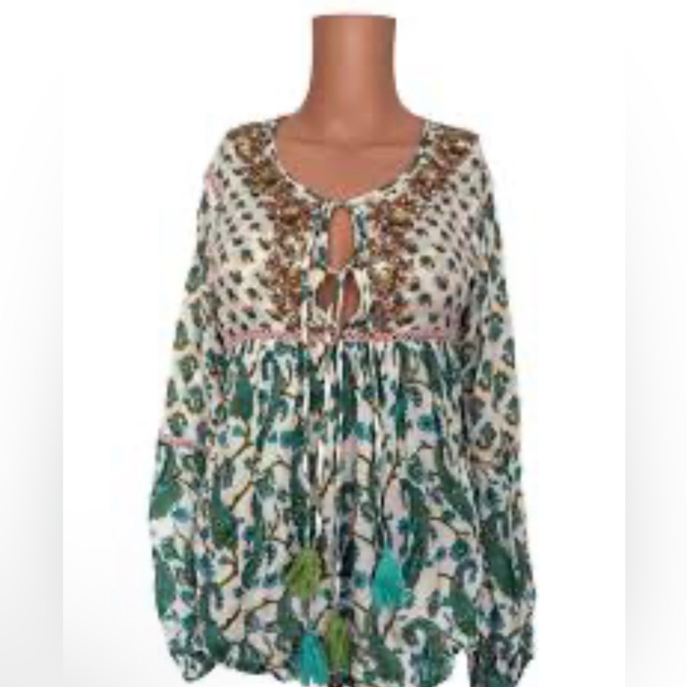 Miss June Paris Floral Bohemian Blouse